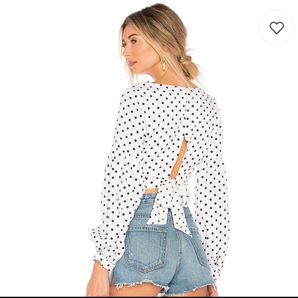 Yasmin Polka Dot Tie Back Crop Top - Picture 1 of 13
